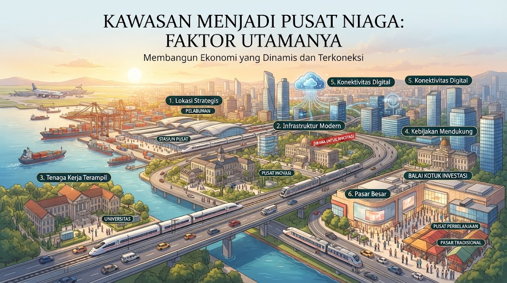 Kawasan Menjadi Pusat Niaga Faktor Utamanya